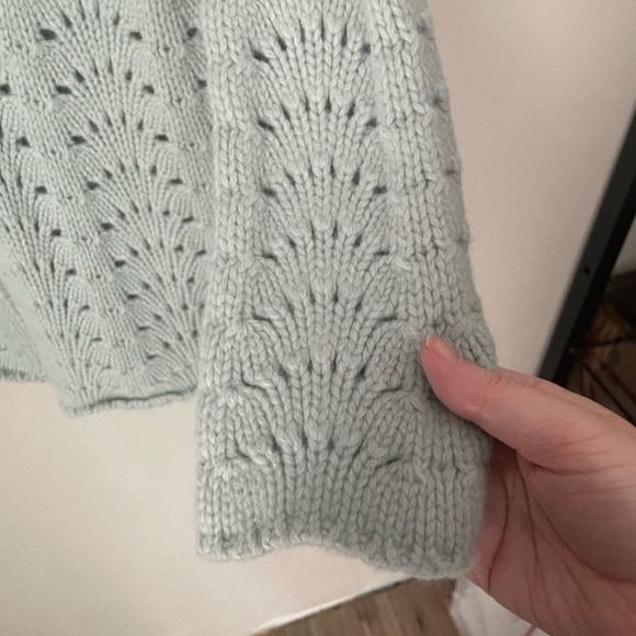 Anthropologie Field of Flowers Blue and Cream Knit Cardigan RARE - Picture 6 of 8